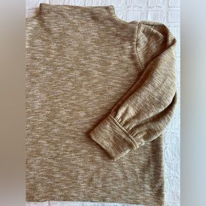 Womens Neutral Marled Mock Neck Sweater